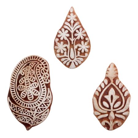 Set of 3 Piece New Mix Wooden Printing Blocks